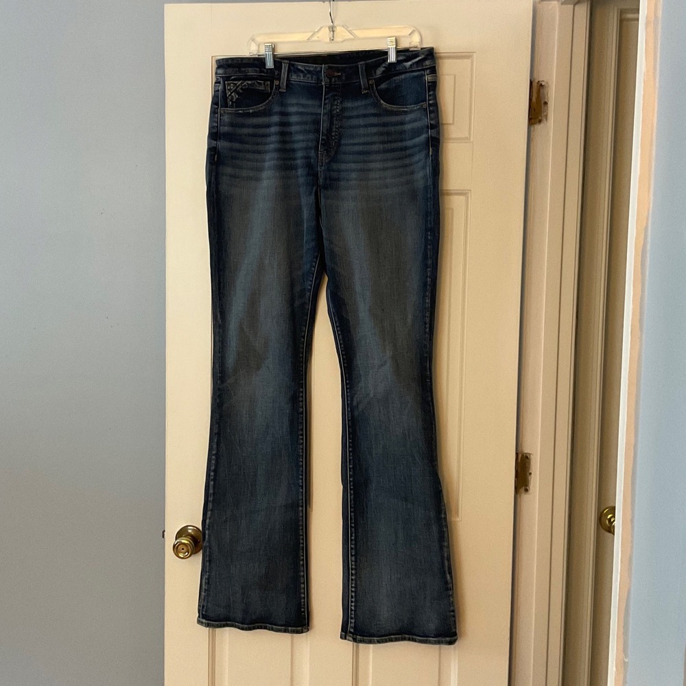 Buckle Black Fit No. 93 Bootcut Jeans Dark Wash 34x38 Denim Tall Long Womens